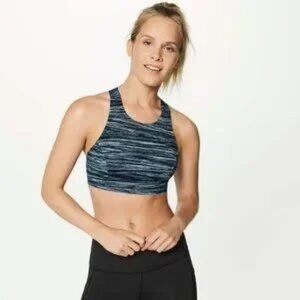 Lululemon Fast & Free Bra (Nulux) Low Tide Alpine White Black - Size 10